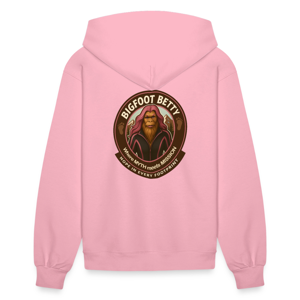 Women's Hoodie - Hope in Every Footprint (F/B) (RETRO) PINK RIBBON - classic pink