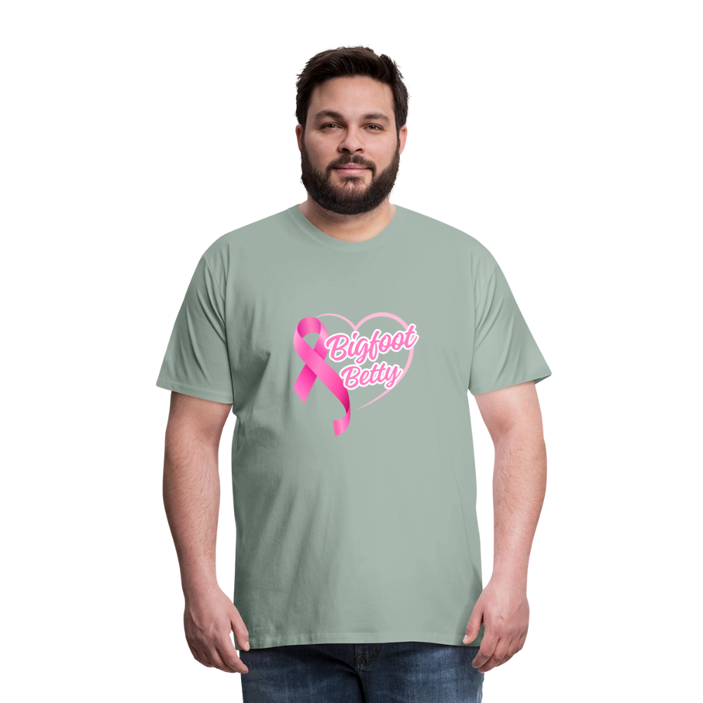 Men's Premium T-Shirt -BFB Pink Ribbon - steel green