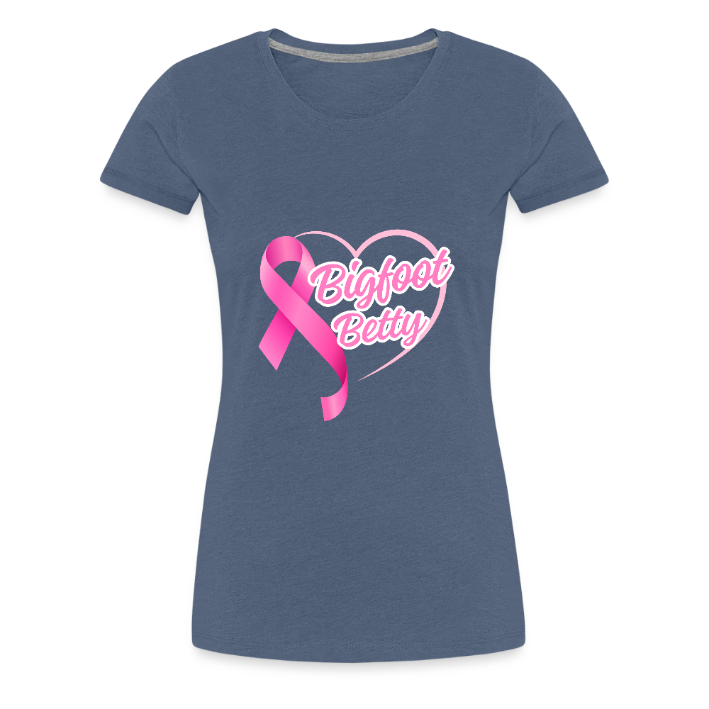 Women’s Premium T-Shirt - BFB Pink Ribbon - heather blue