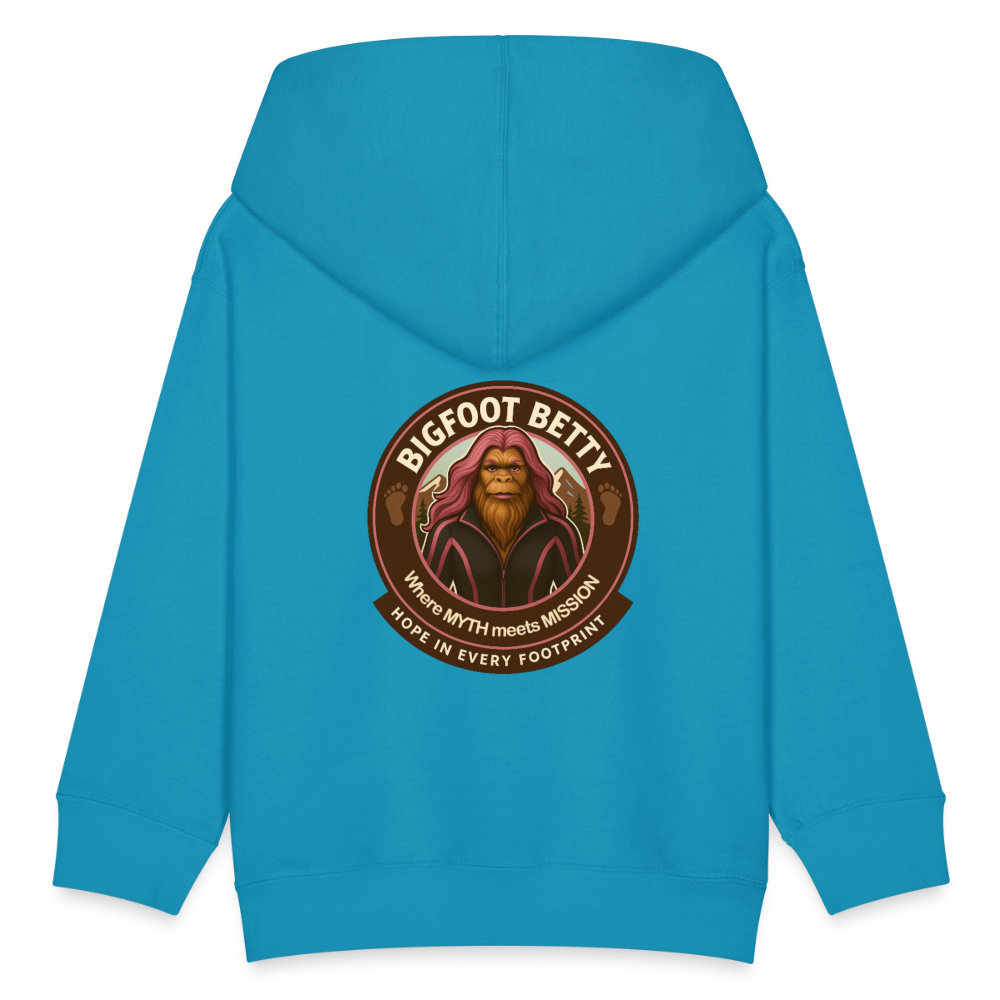 Kids' Hoodie - Hope in Every Footprint (F/B) (RETRO) - turquoise