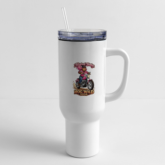 40 oz Travel Tumbler -BFB Hog Wild - MOTORCYCLE - white