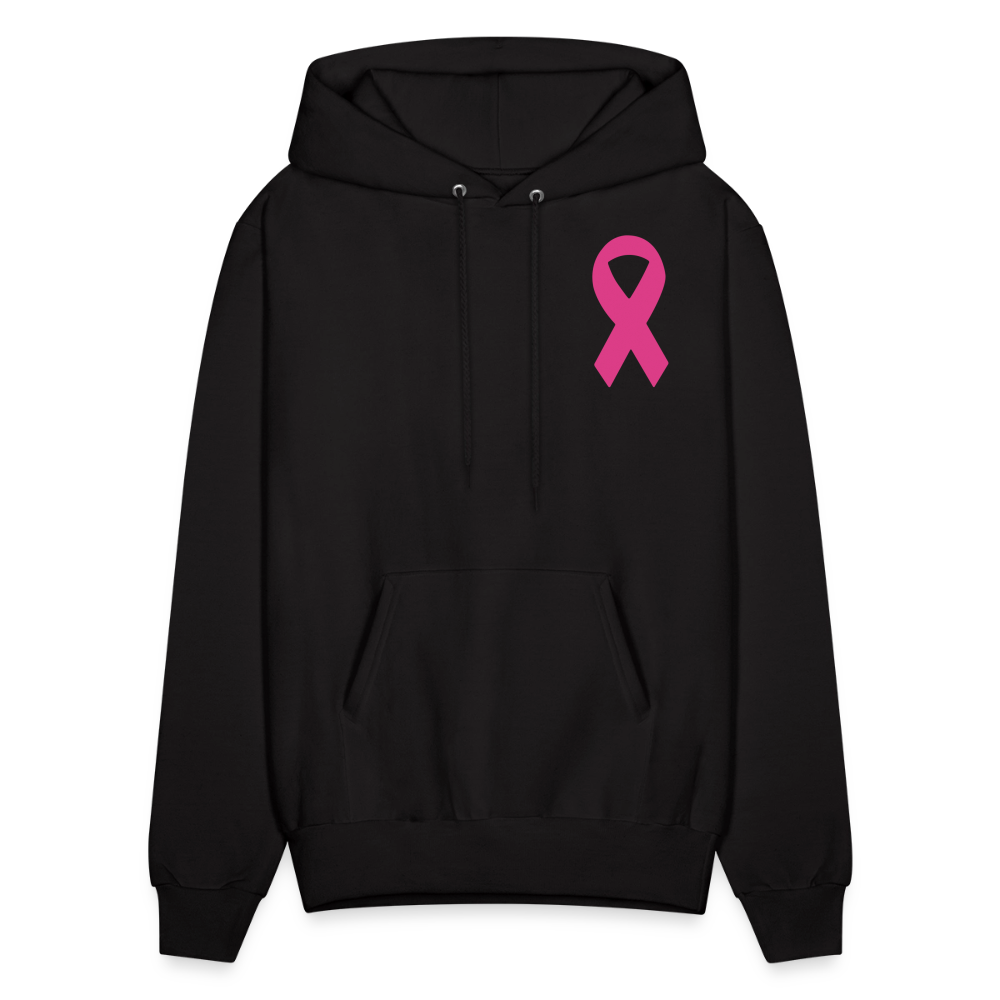 Men's Hoodie - Where Myth Meets Mission (RETRO) PINK RIBBON - black