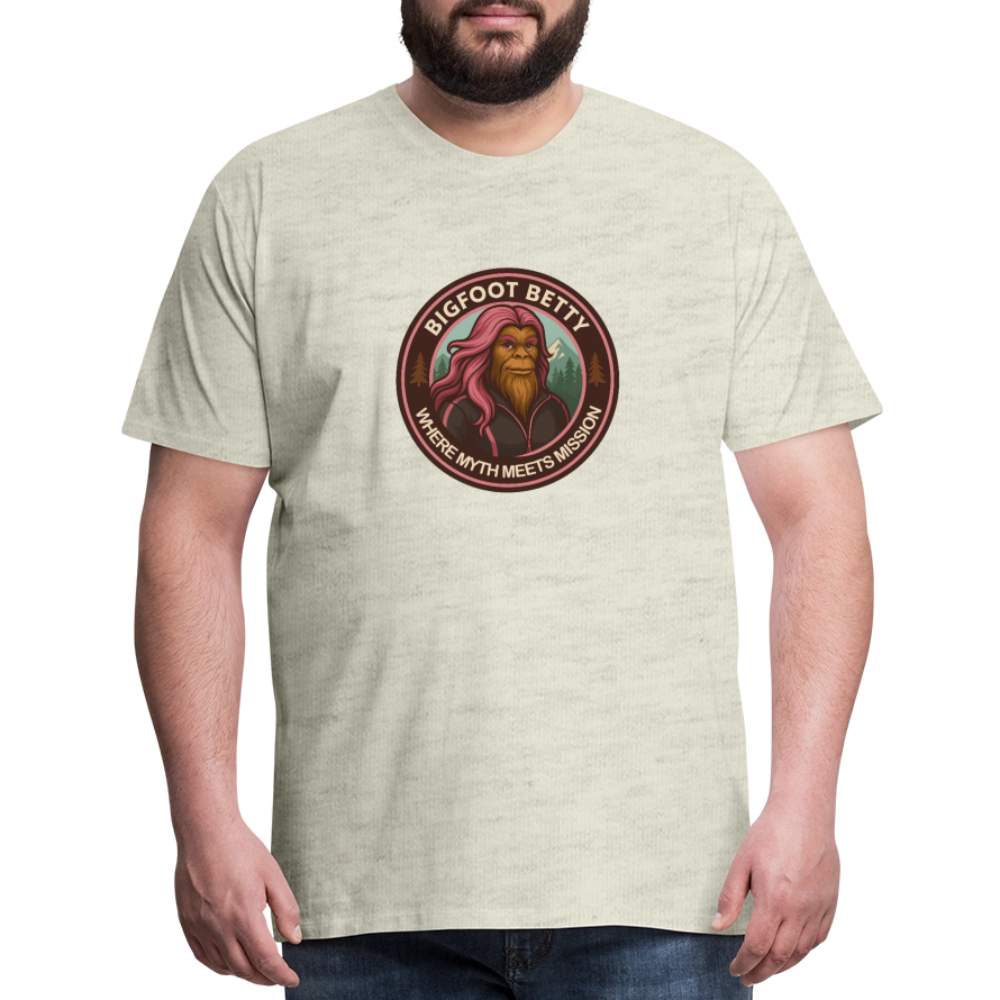 Men's Premium T-Shirt - Where Myth Meets Mission (RETRO) - heather oatmeal