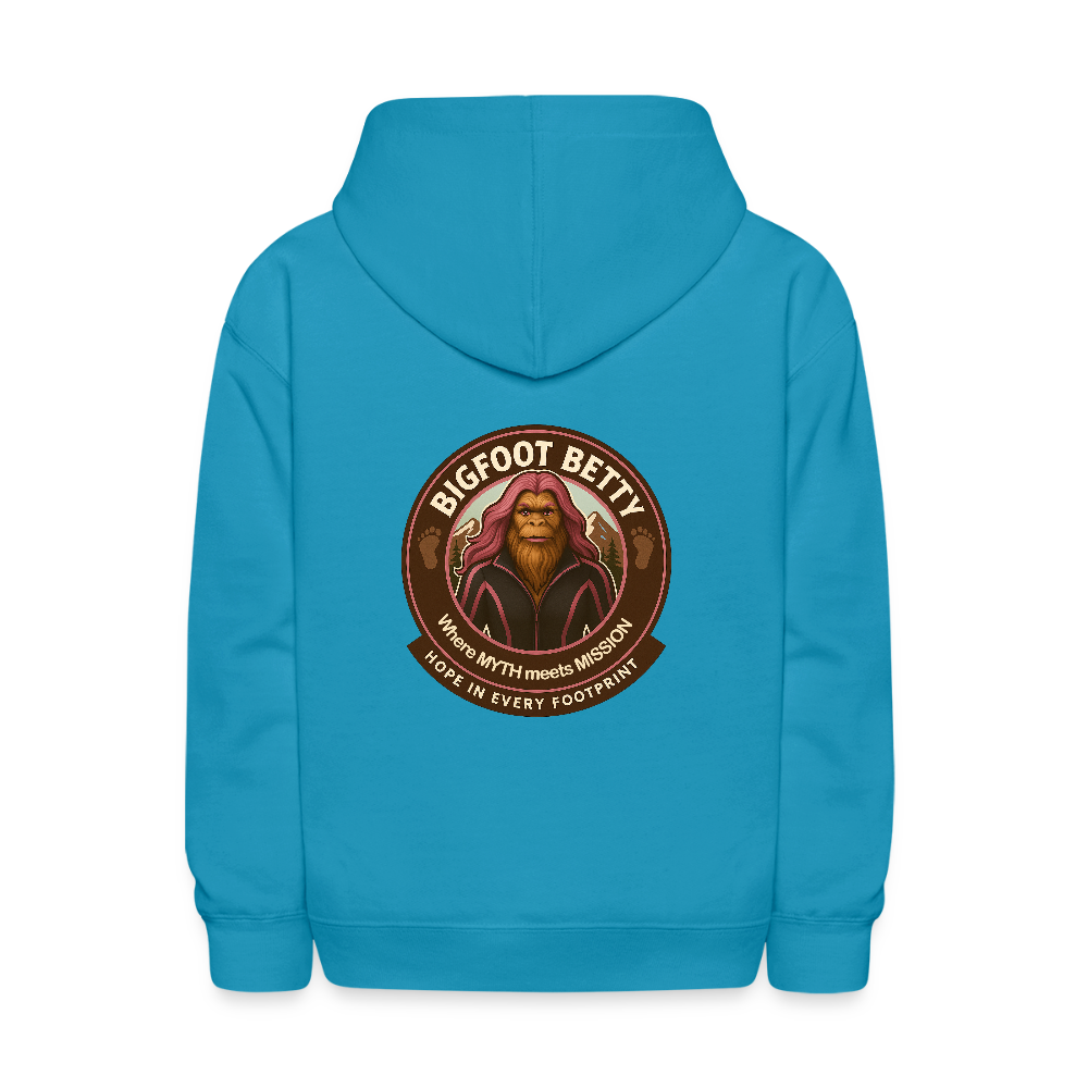 Kids' Hoodie - Hope in Every Footprint (F/B) (RETRO) - turquoise