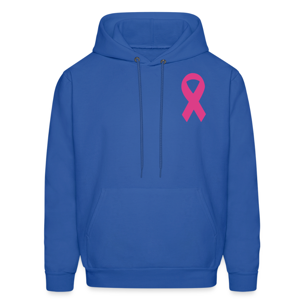 Men's Hoodie - I Believe In Her (RETRO) PINK RIBBON - royal blue