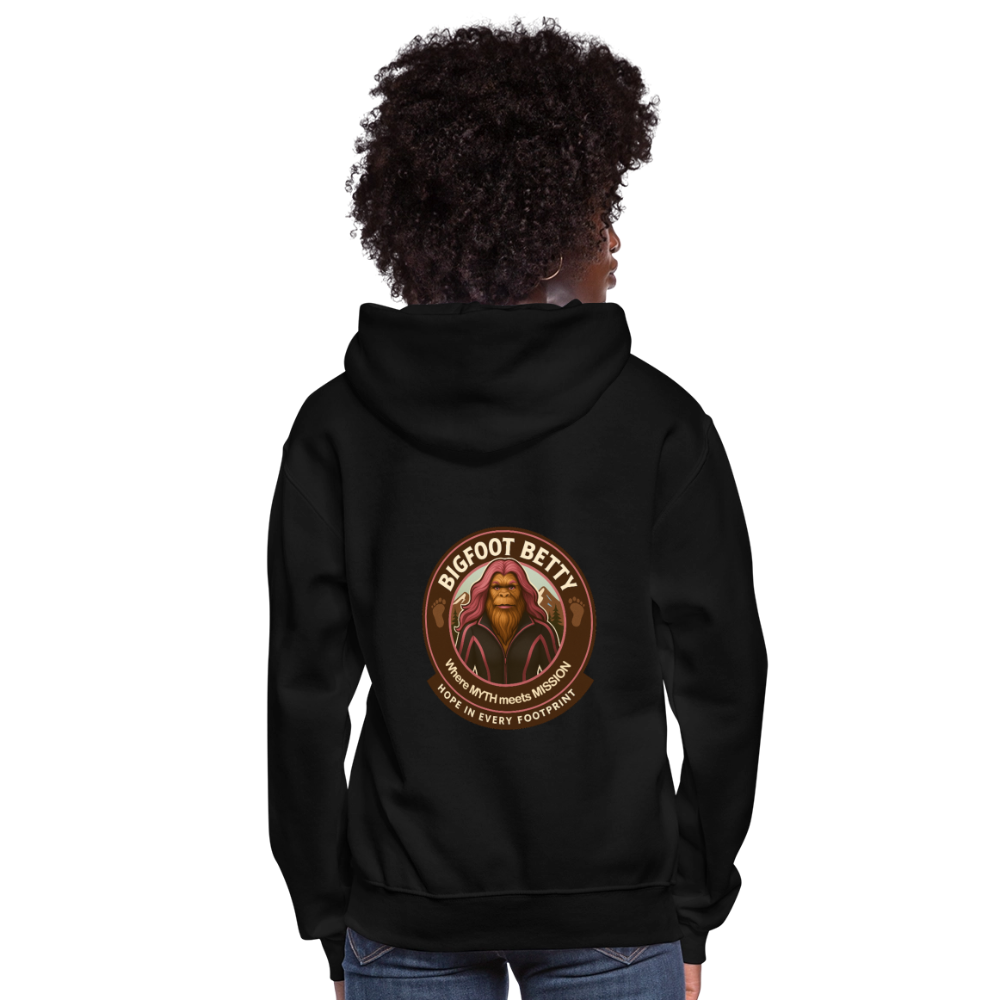 Women's Hoodie - Hope in Every Footprint (RETRO) - black