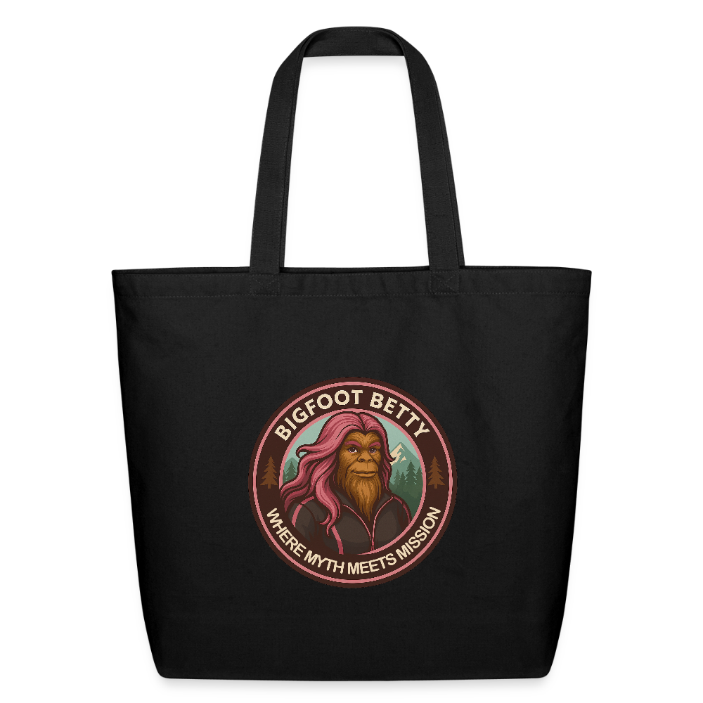 Eco-Friendly Cotton Tote - Where Myth Meets Mission (RETRO) - black