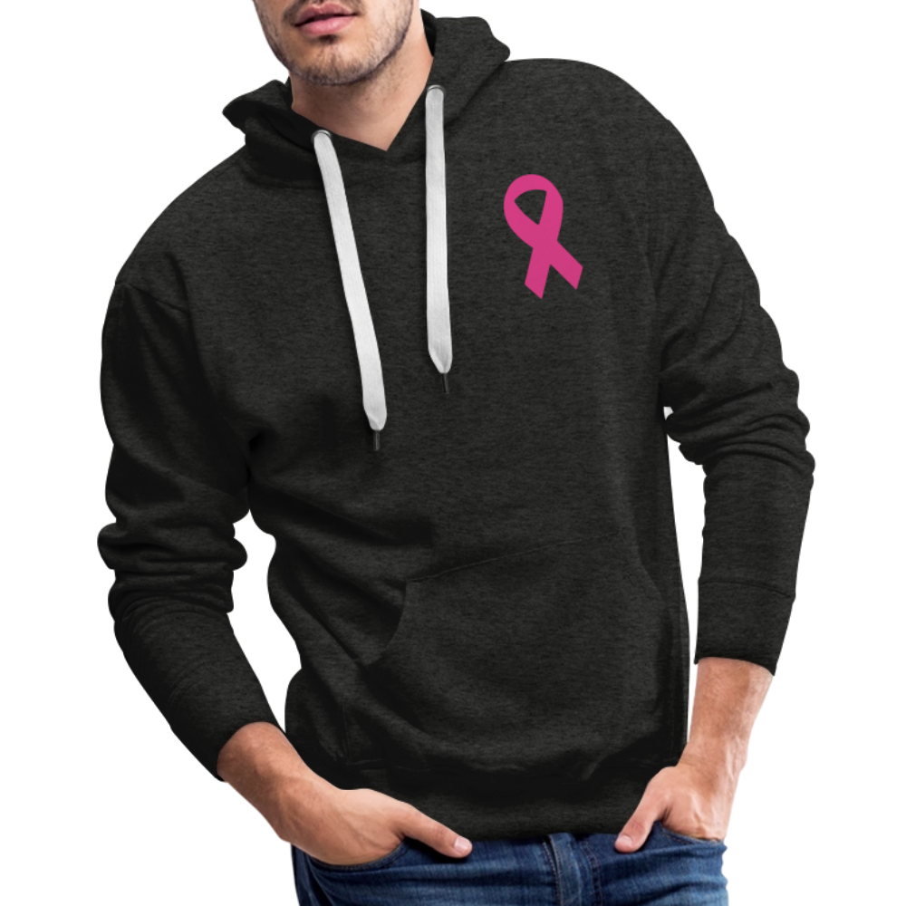 Men’s Premium Hoodie - I Believe In Her (F/B) (RETRO) PINK RIBBON - charcoal grey