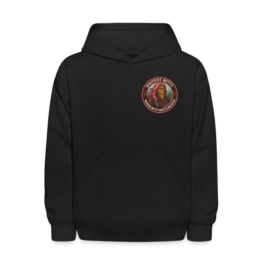 Kids' Hoodie - Where Myth Meets Mission (F/B) (RETRO) - black
