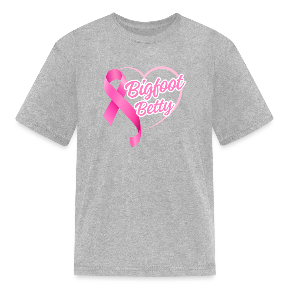 Kids' T-Shirt - BFB Pink Ribbon - heather gray