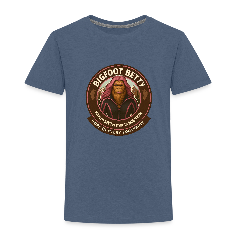 Toddler Premium T-Shirt - Hope in Every Footprint (RETRO) - heather blue