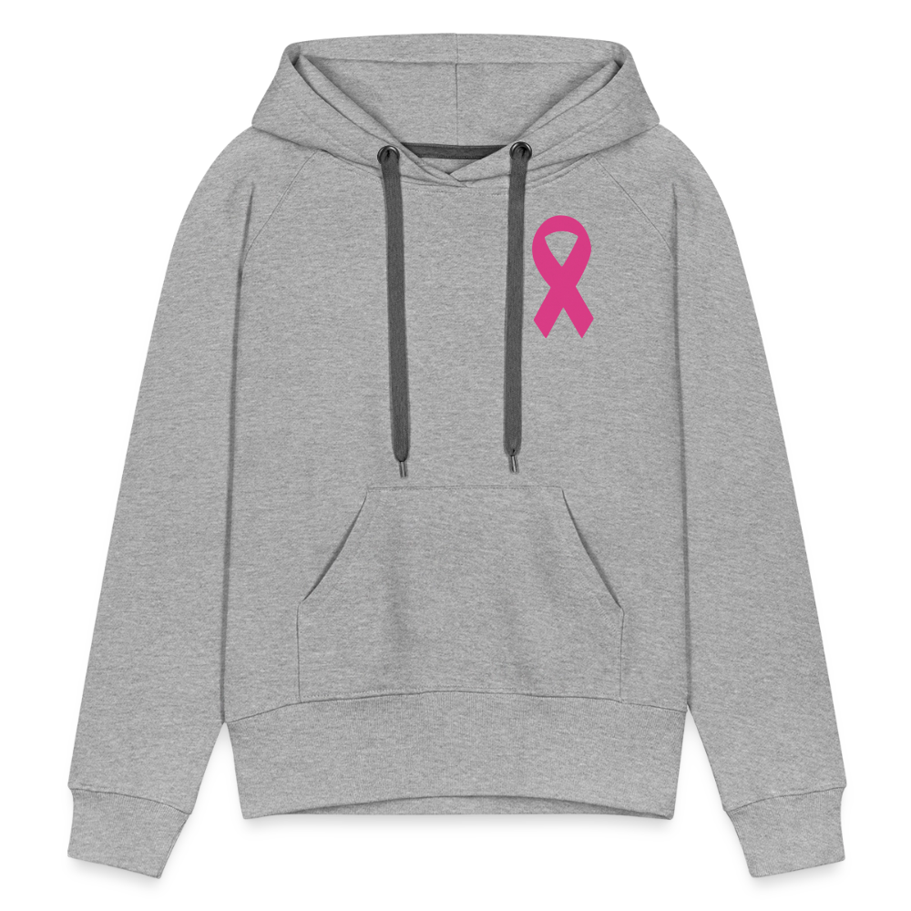 Women’s Premium Hoodie - I Believe In Her (F/B) (RETRO) PINK RIBBON - heather grey
