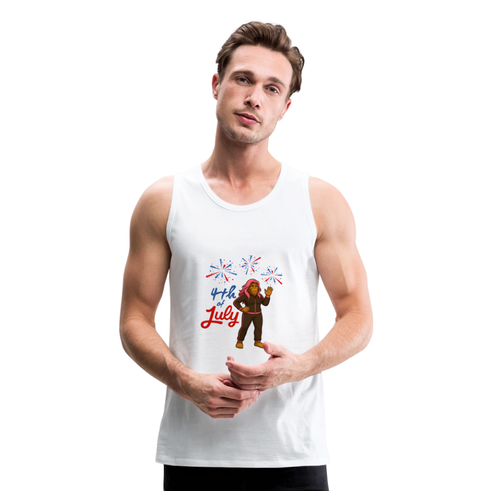 BFB July 4 - Fireworks Men’s Premium Tank - white