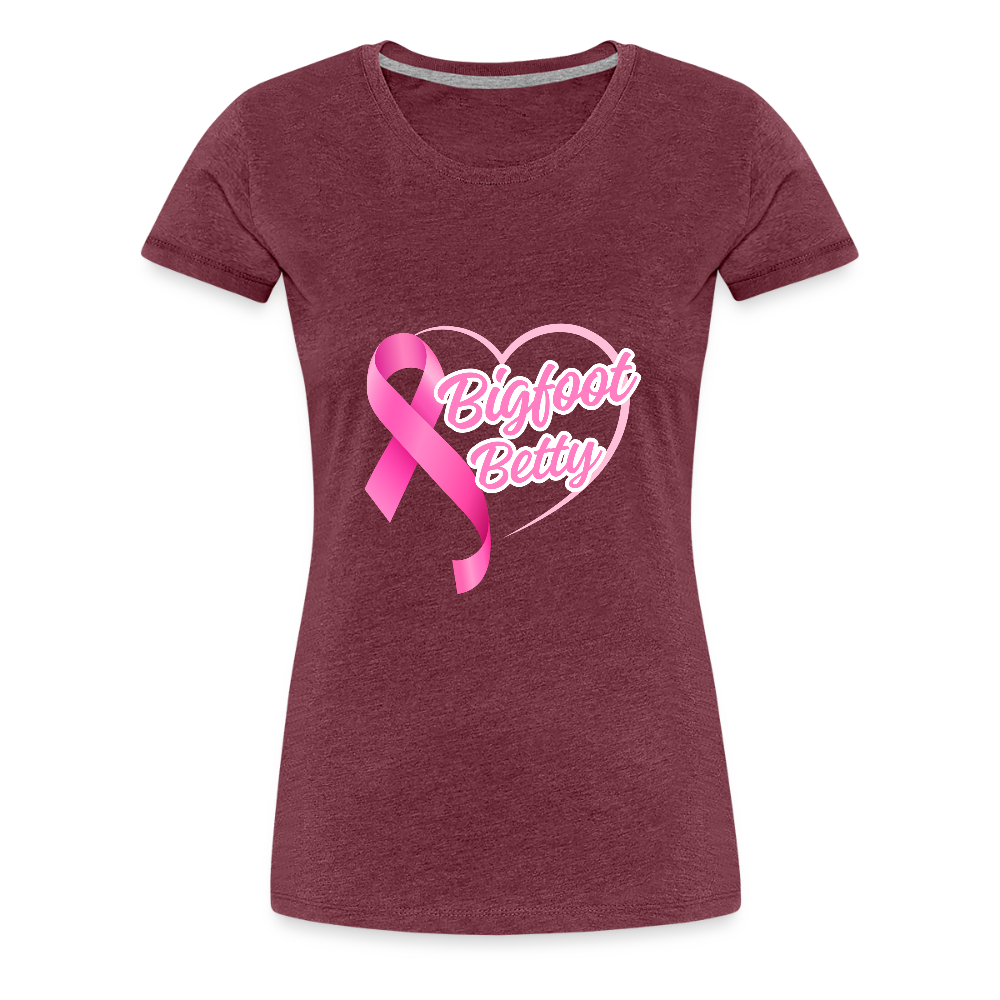 Women’s Premium T-Shirt - BFB Pink Ribbon - heather burgundy