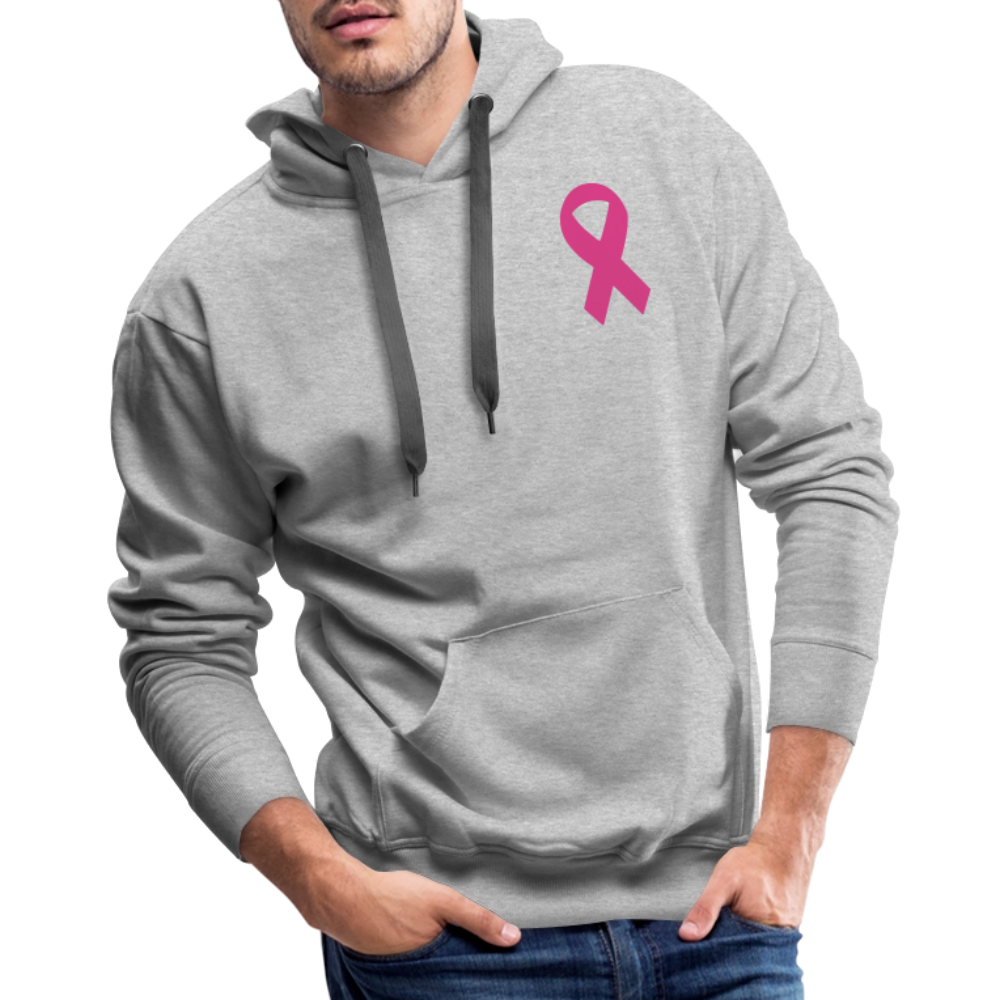 Men’s Premium Hoodie - Where Myth Meets Mission  (RETRO) PINK RIBBON - heather grey