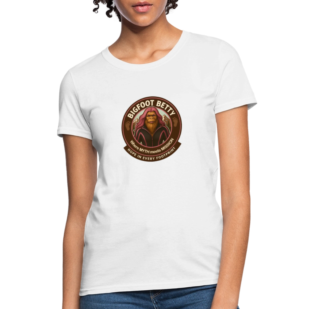 Women's T-Shirt - Hope in Every Footprint (RETRO) - white