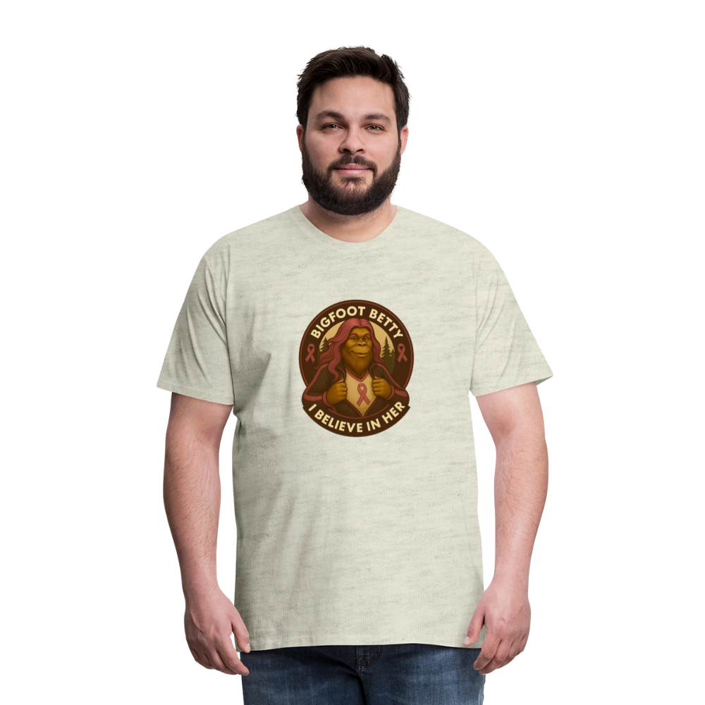 Men's Premium T-Shirt - I Believe In Her (RETRO) - heather oatmeal