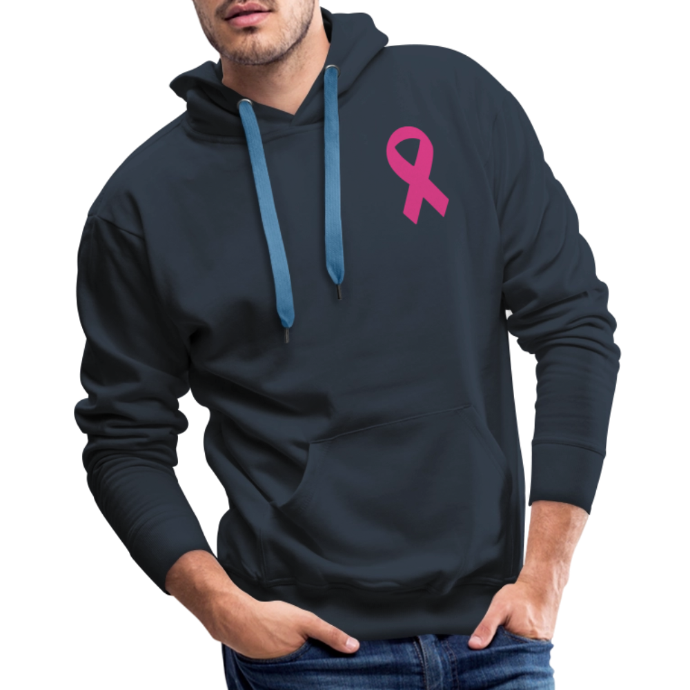 Men’s Premium Hoodie - Where Myth Meets Mission  (RETRO) PINK RIBBON - navy