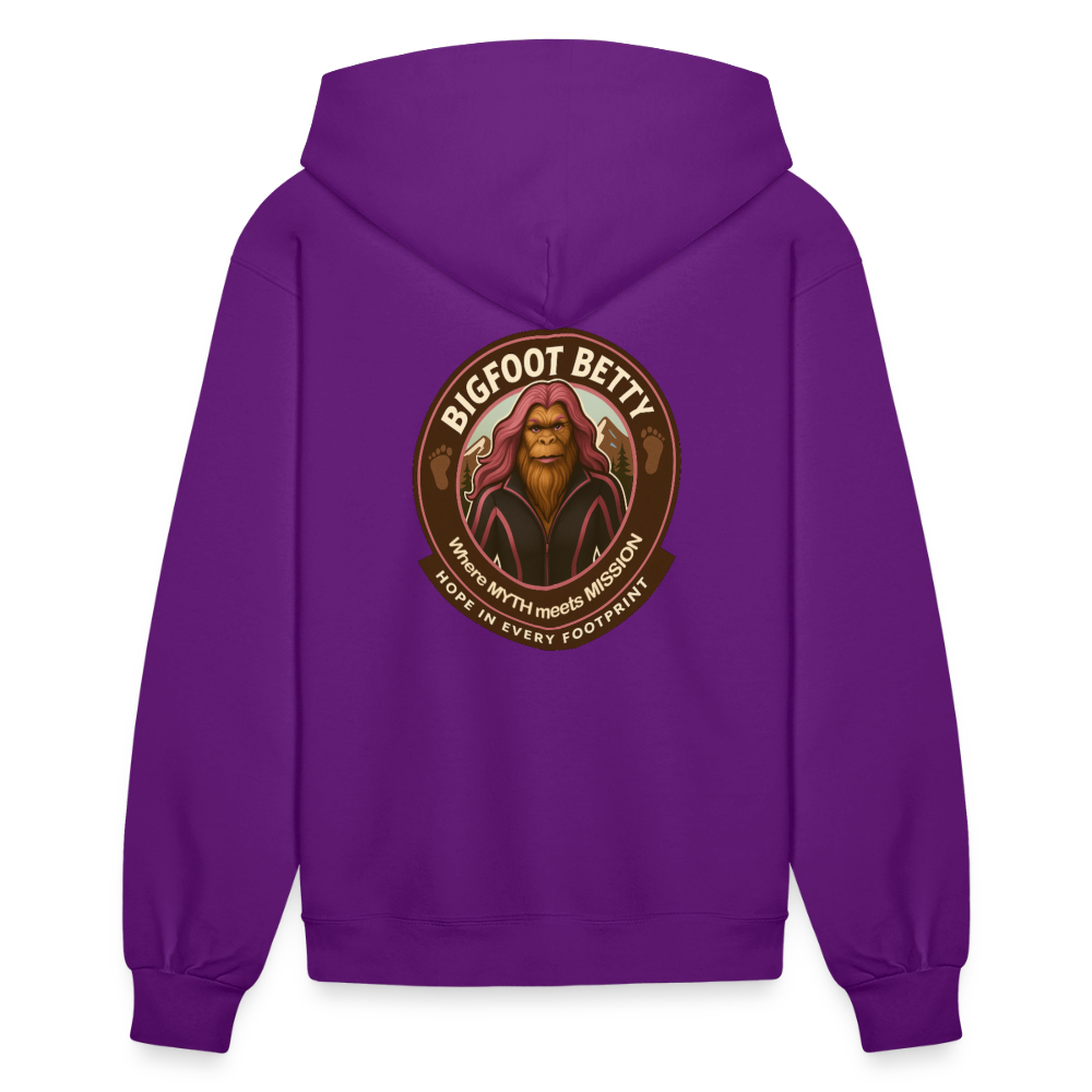 Women's Hoodie - Hope in Every Footprint (F/B) (RETRO) PINK RIBBON - purple