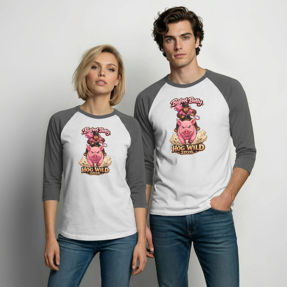 Baseball T-Shirt - BFB Hog Wild - HOG - white/charcoal
