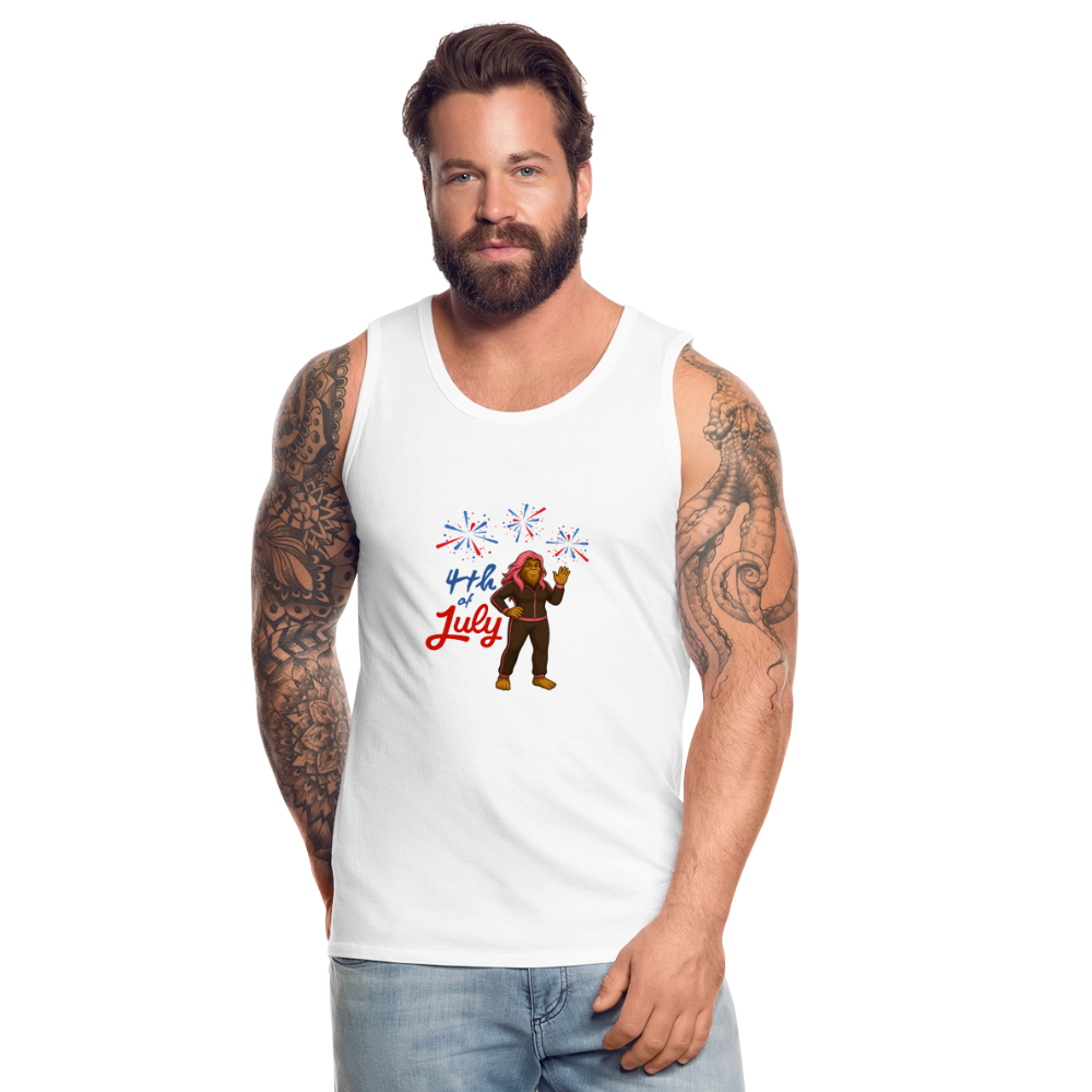 BFB July 4 - Fireworks Men’s Premium Tank - white