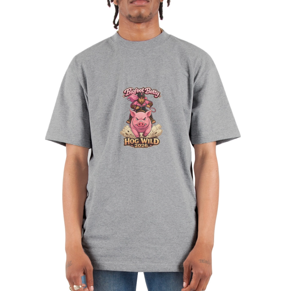 Unisex Oversized Heavyweight T-Shirt - BFB Hog Wild - HOG - heather gray