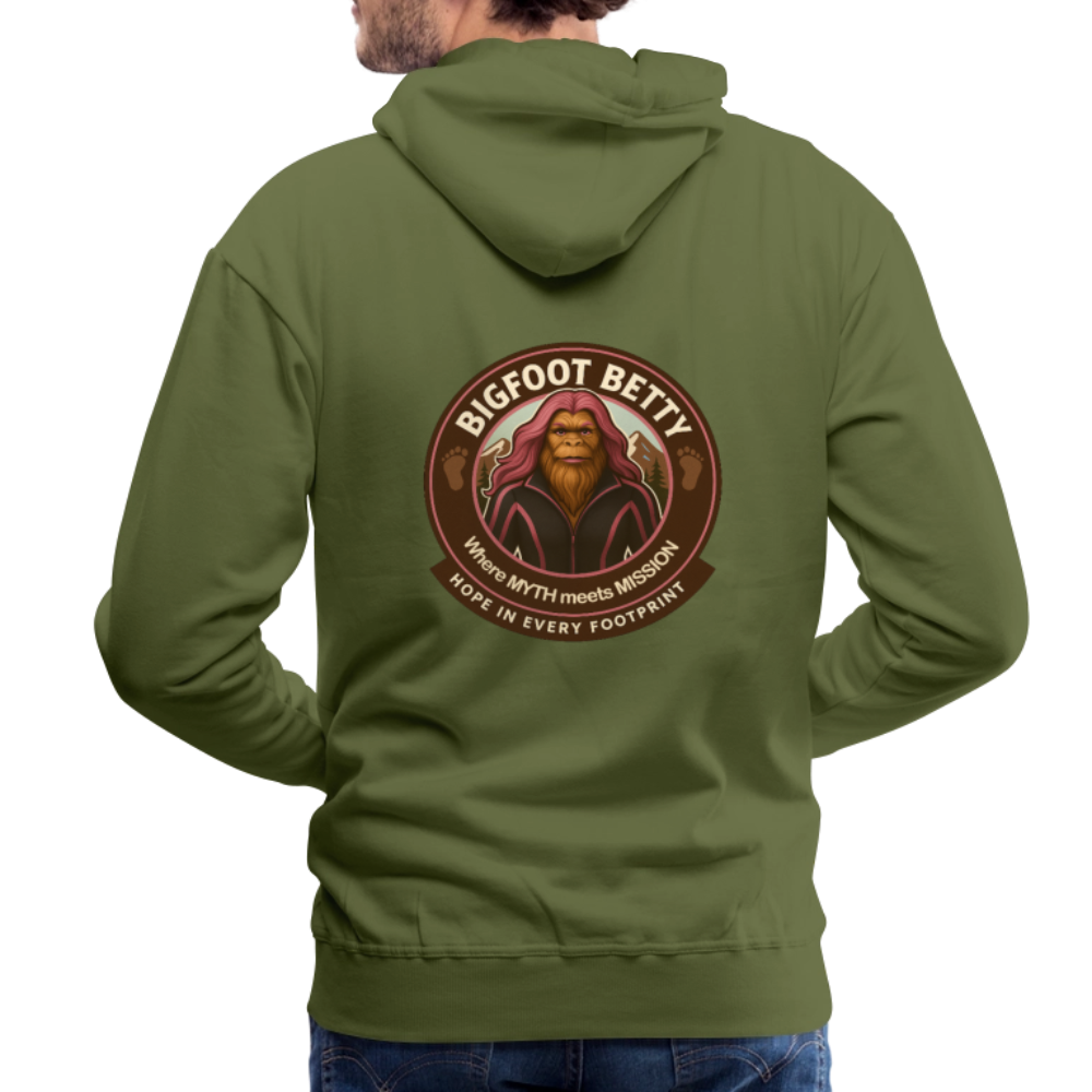 Men’s Premium Hoodie - I Believe In Her (F/B) (RETRO) - olive green