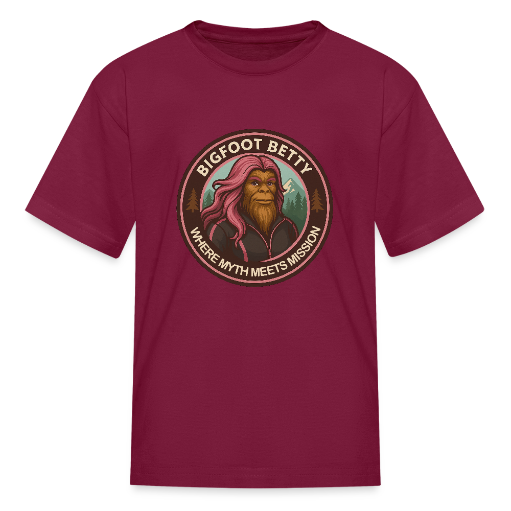 Kids' T-Shirt - Where Myth Meets Mission (RETRO) - burgundy