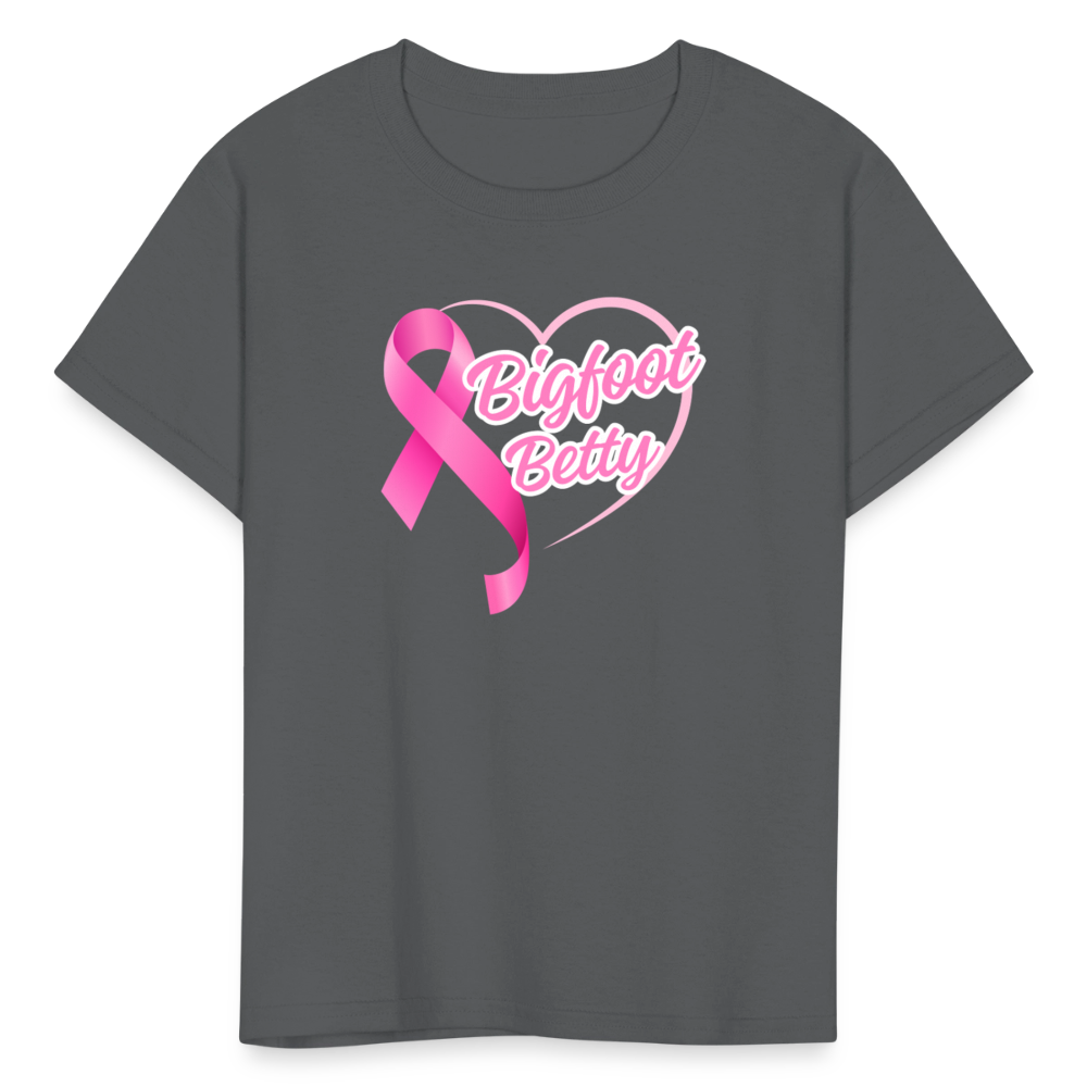 Kids' T-Shirt - BFB Pink Ribbon - charcoal