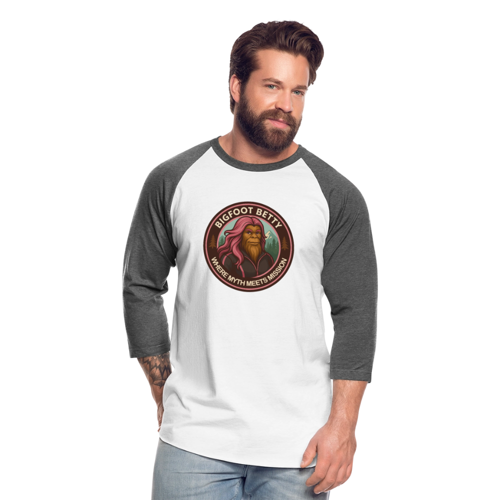 Baseball T-Shirt - Where Myth Meets Mission (RETRO) - white/charcoal