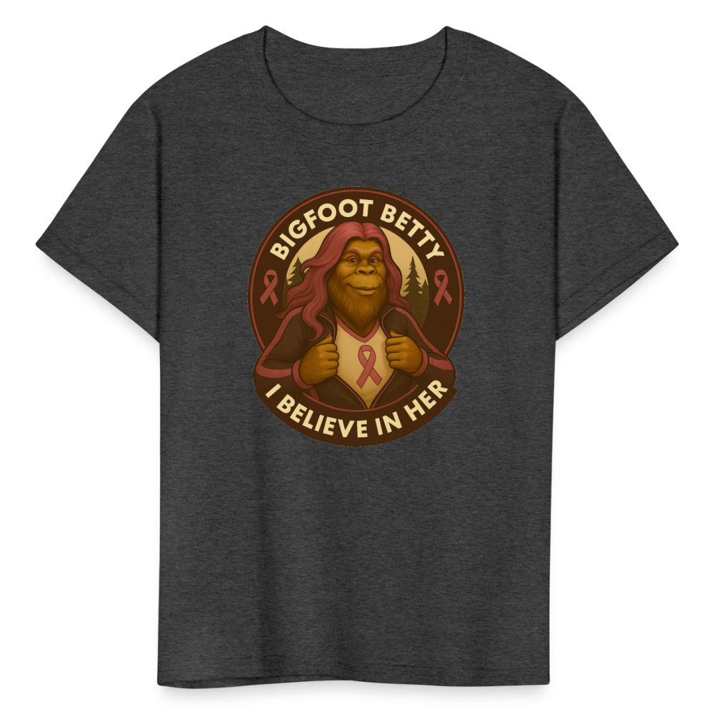 Kids' T-Shirt -I Believe In Her (RETRO) - heather black