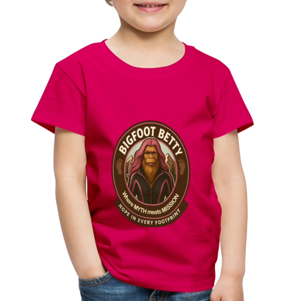 Toddler Premium T-Shirt - Hope in Every Footprint (RETRO) - dark pink
