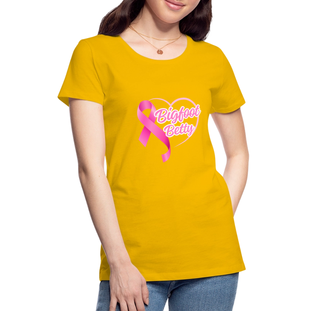 Women’s Premium T-Shirt - BFB Pink Ribbon - sun yellow