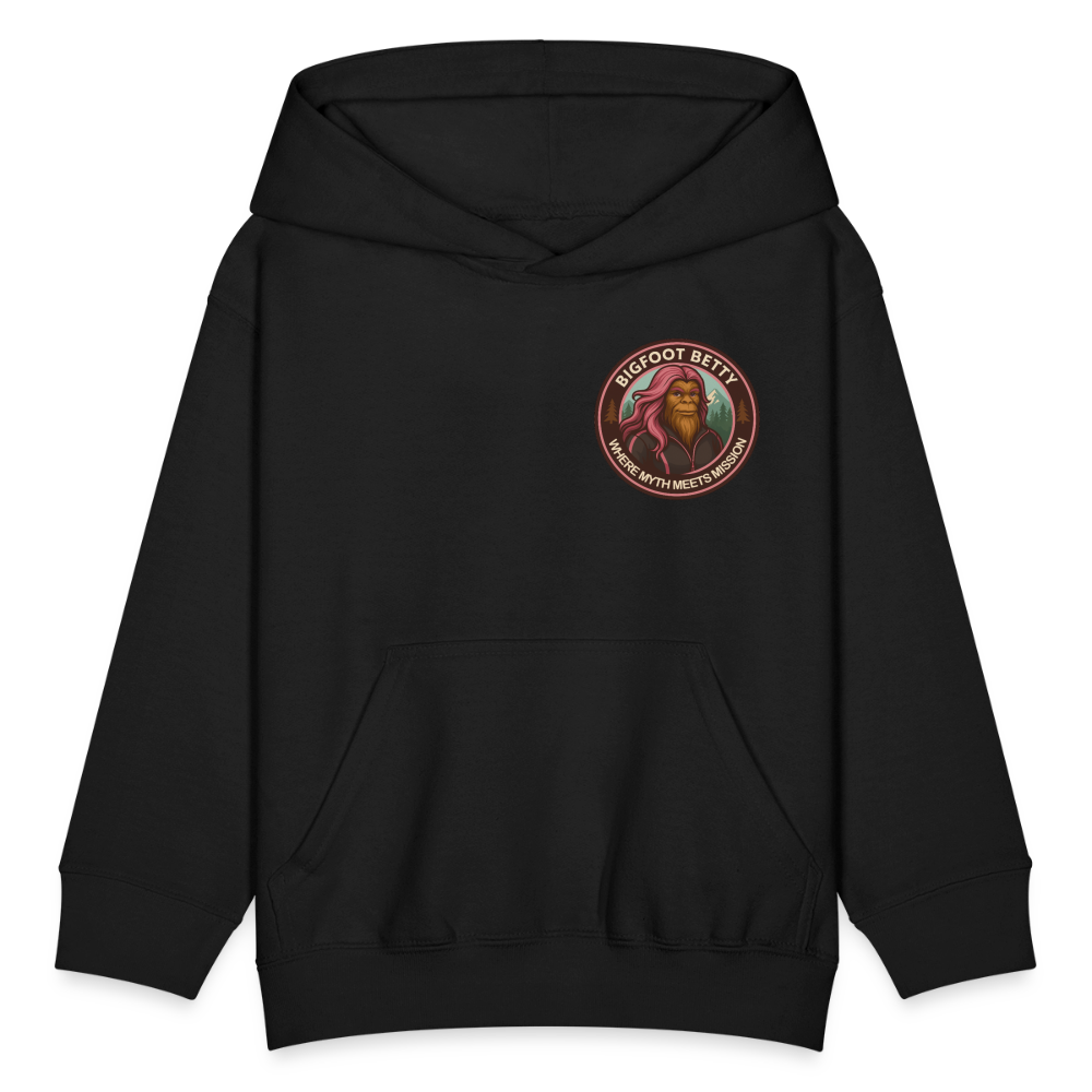 Kids' Hoodie - Where Myth Meets Mission (F/B) (RETRO) - black