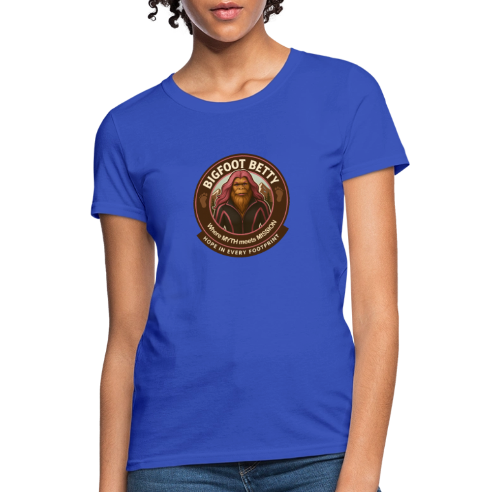 Women's T-Shirt - Hope in Every Footprint (RETRO) - royal blue