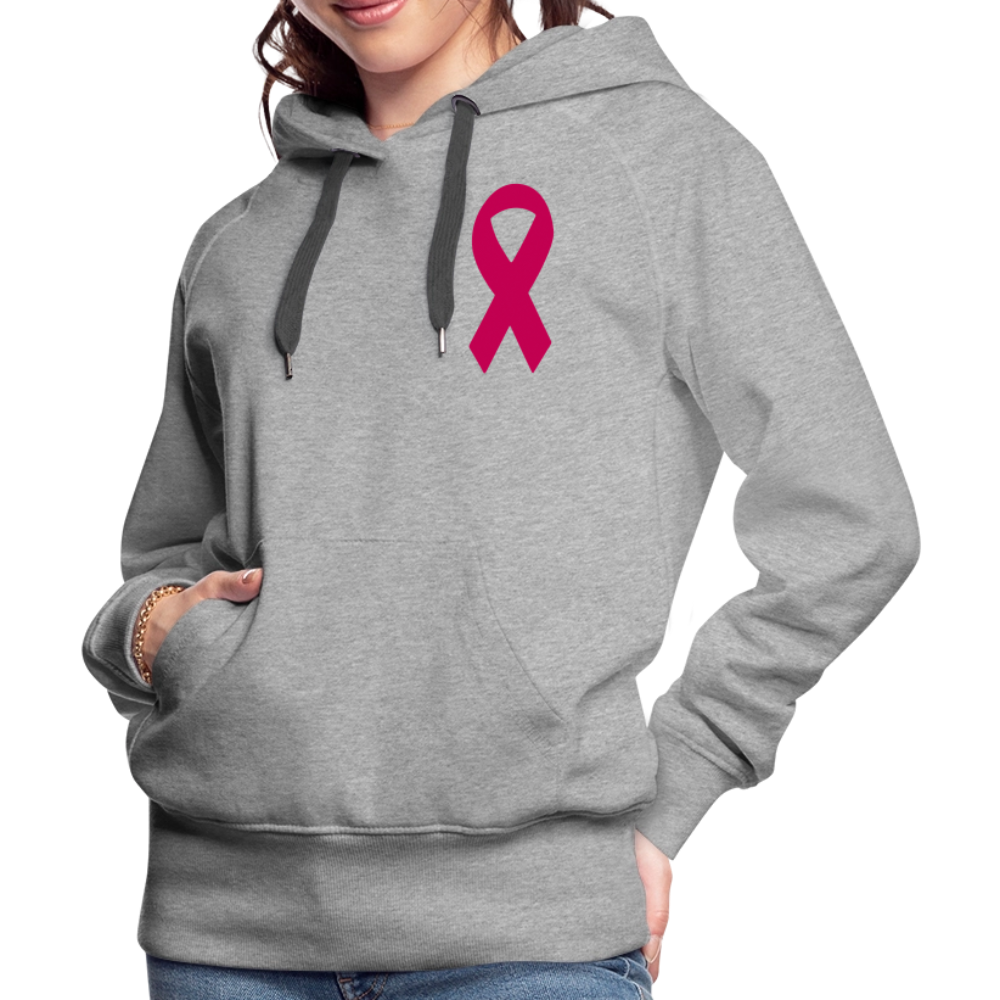 Women’s Premium Hoodie - I Believe In Her (F/B) (RETRO) PINK RIBBON - heather grey