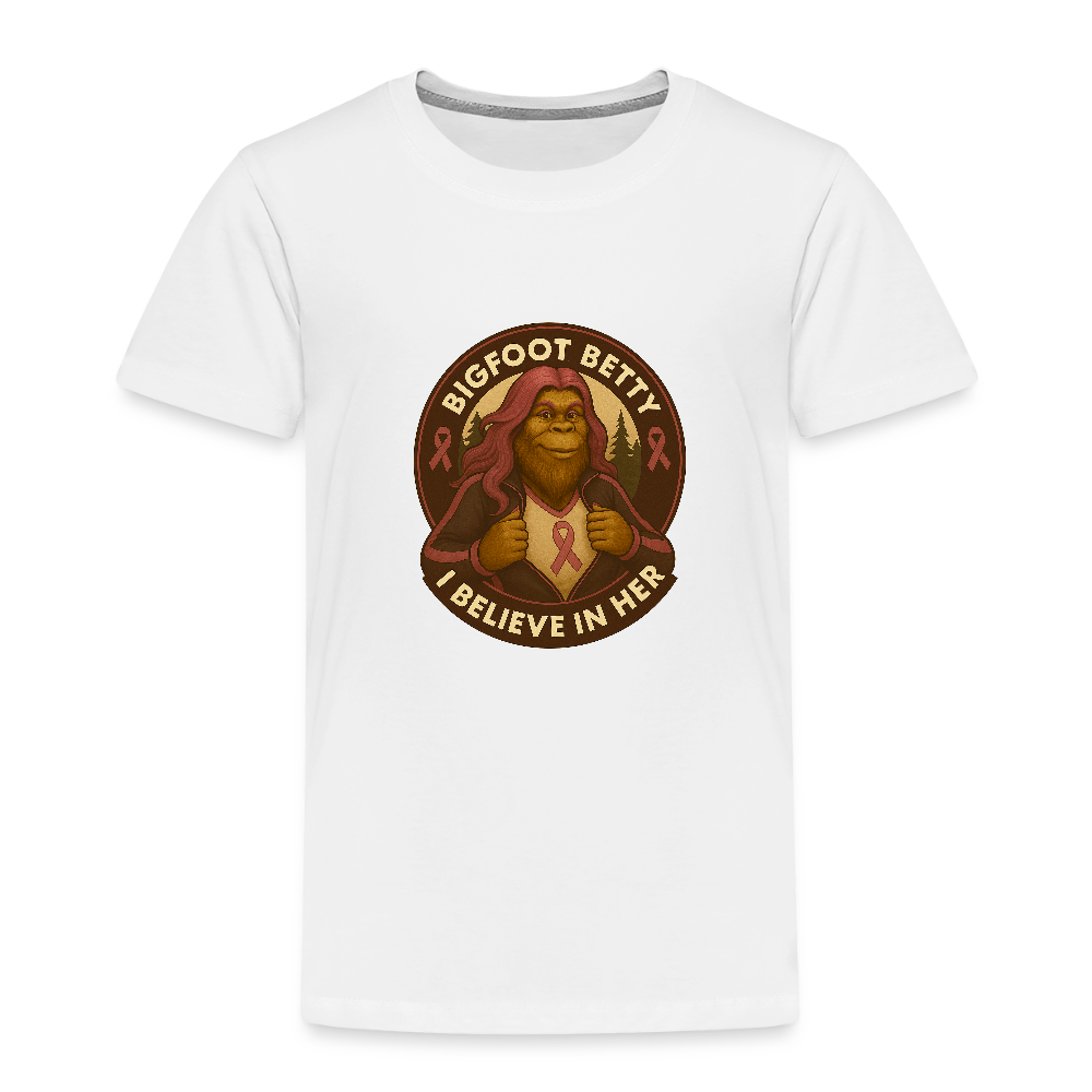 Toddler Premium T-Shirt - I Believe In Her  (RETRO) - white