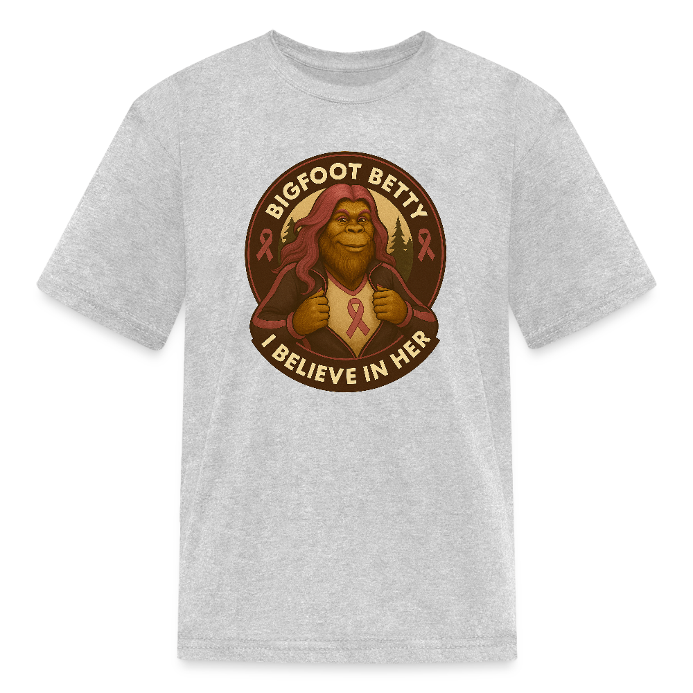 Kids' T-Shirt -I Believe In Her (RETRO) - heather gray