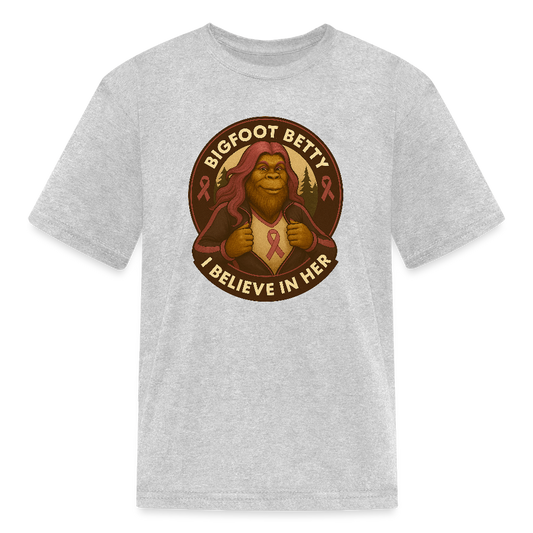 Kids' T-Shirt -I Believe In Her (RETRO) - heather gray