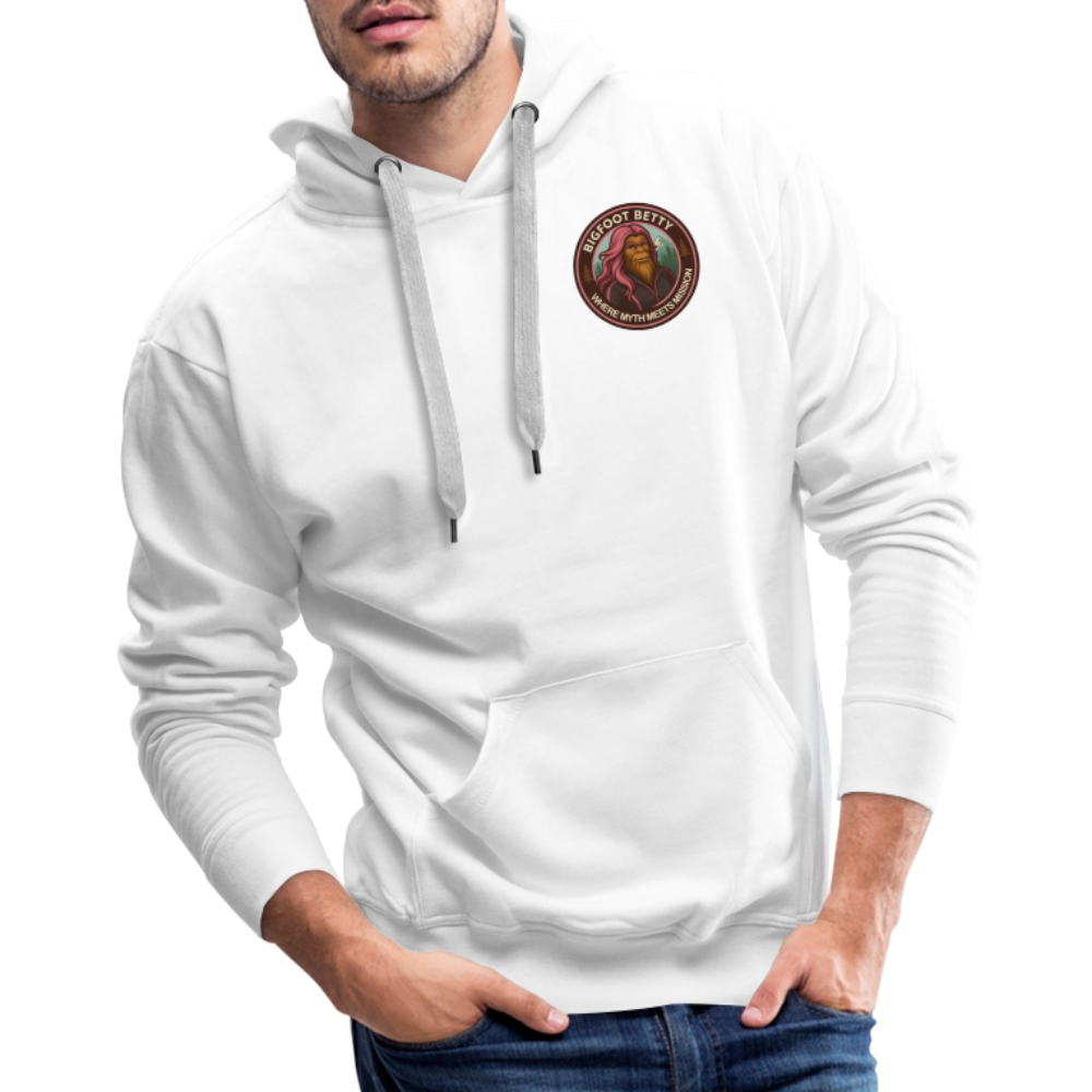 Men’s Premium Hoodie - Where Myth Meets Mission  (RETRO) - white