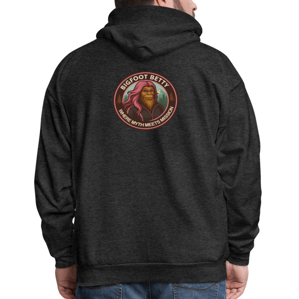 Men's Hoodie - Where Myth Meets Mission (RETRO) - charcoal grey