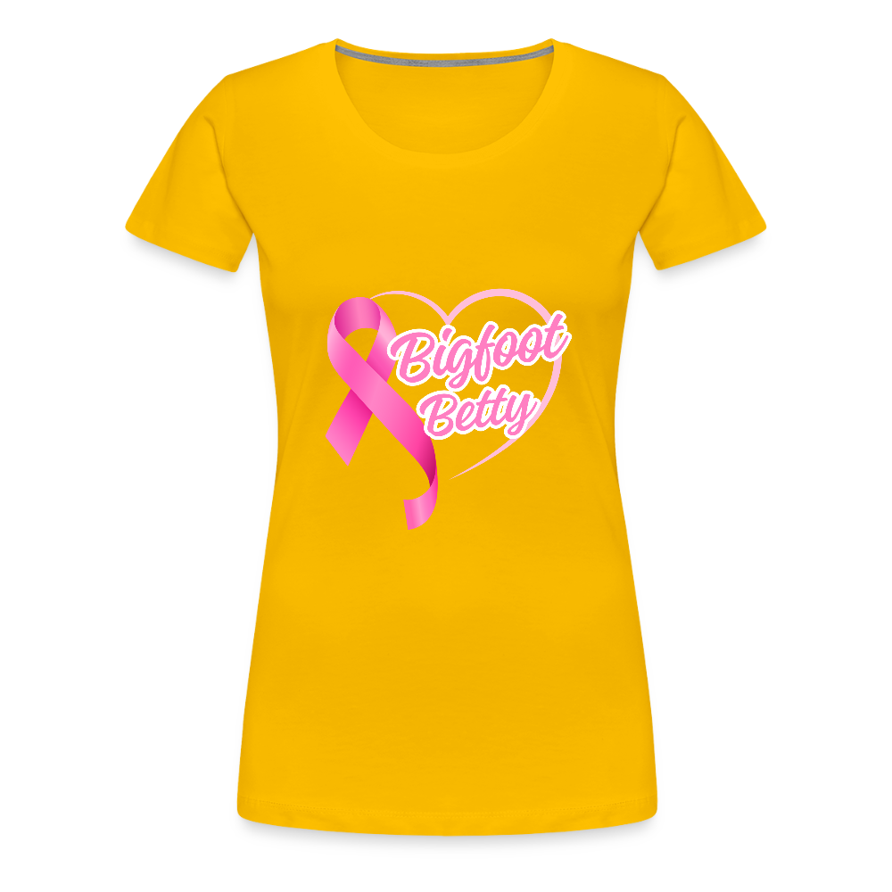 Women’s Premium T-Shirt - BFB Pink Ribbon - sun yellow