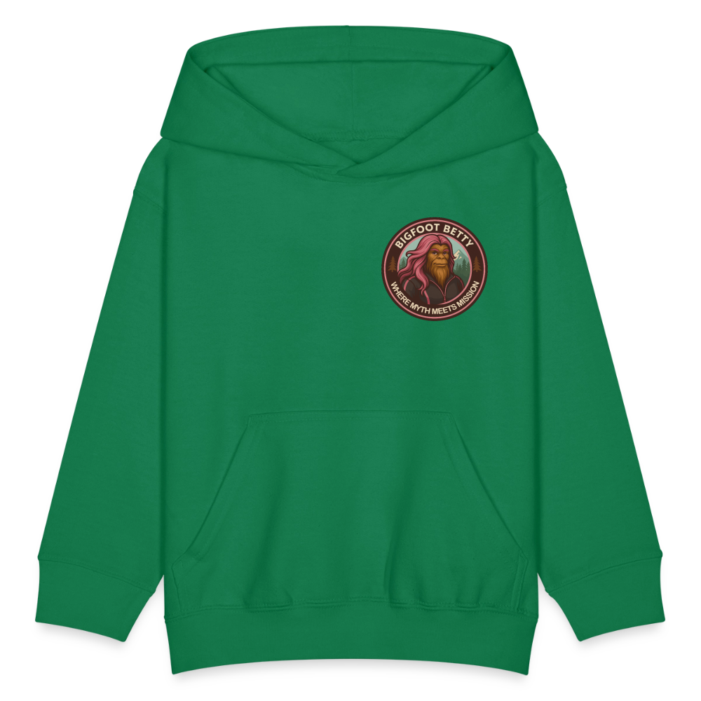 Kids' Hoodie - Where Myth Meets Mission (F/B) (RETRO) - kelly green