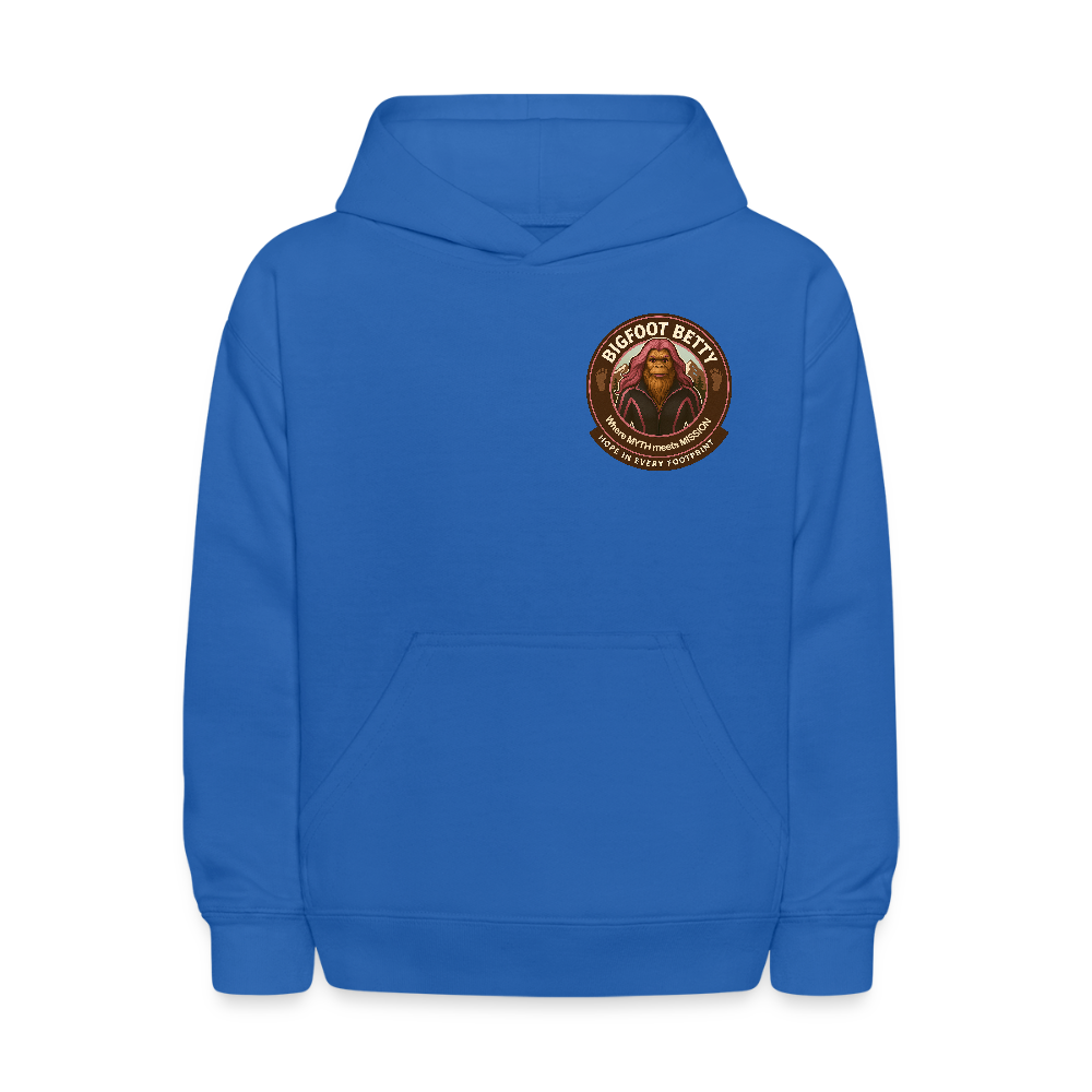 Kids' Hoodie - Hope in Every Footprint (F/B) (RETRO) - royal blue