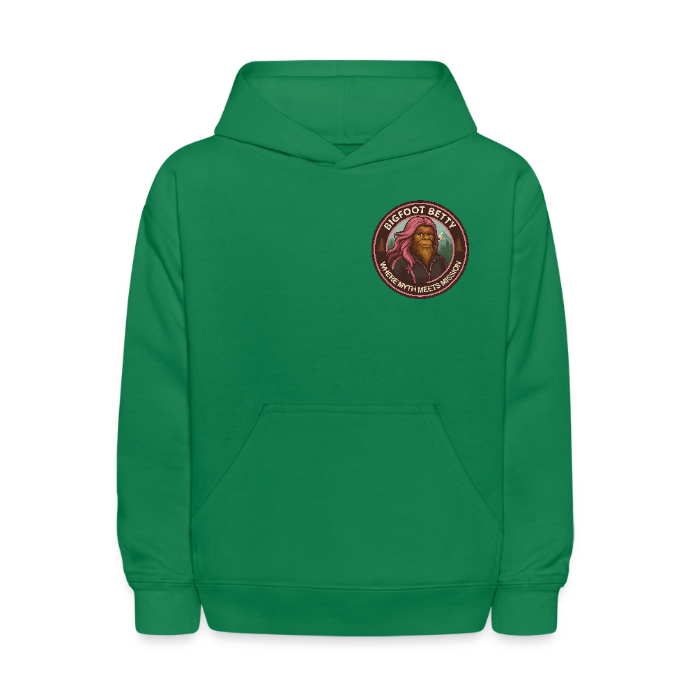Kids' Hoodie - Where Myth Meets Mission (F/B) (RETRO) - kelly green