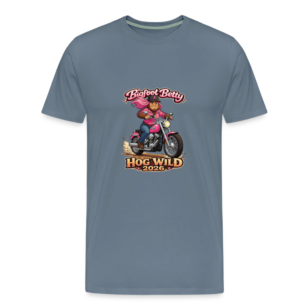 Men's Premium T-Shirt - BFB Hog Wild - MOTORCYCLE - steel blue
