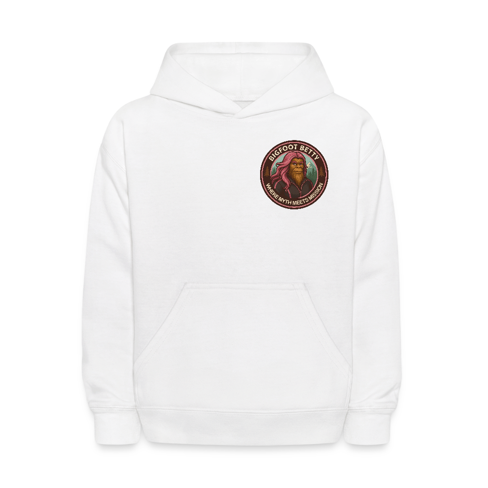 Kids' Hoodie - Where Myth Meets Mission (F/B) (RETRO) - white