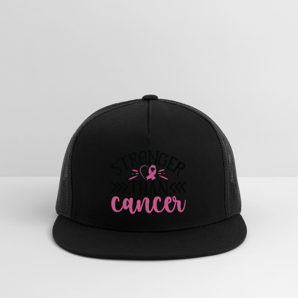 Stronger Than Cancer Trucker Hat - black/black