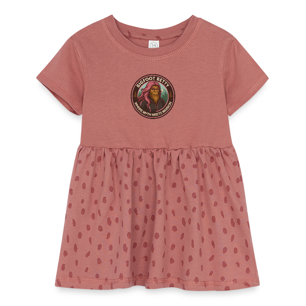 Infant Baby Rib Dress - Where Myth Meets Mission (RETRO) - mauve