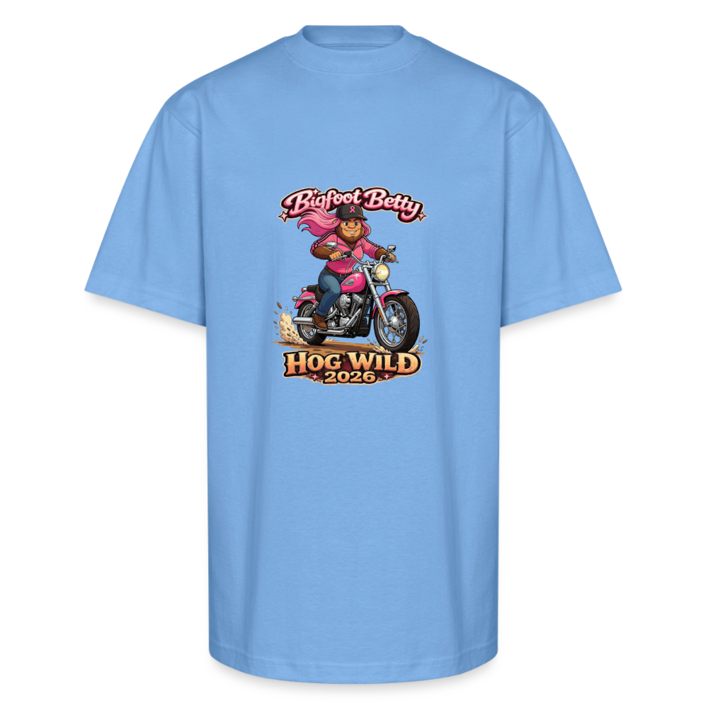 Unisex Oversized Heavyweight T-Shirt - BFB Hog Wild - MOTORCYCLE - sky blue